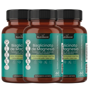 NUTRABOOST Bisglicinato de magnesio | 3 FRASCOS