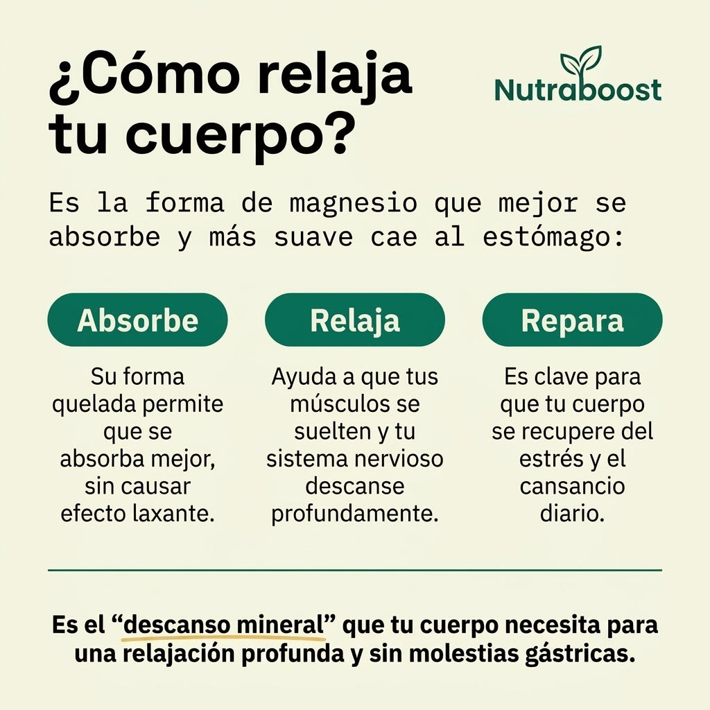 NUTRABOOST Bisglicinato de magnesio | 1 FRASCO